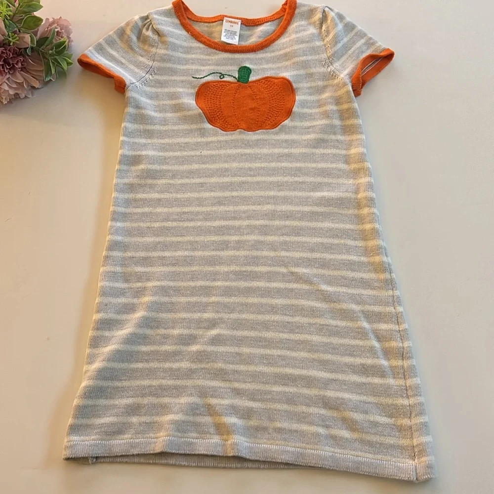 Pumpkin Sweater Dress Size 10 Gymboree Pumpkin Sweater Dress Gray Stripes